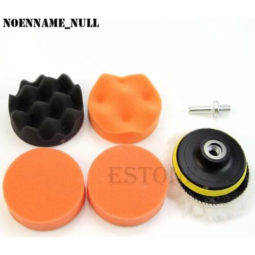 NoEnName_Null 7 Pcs 3 inch Buffing Pad Auto Car Polishing Wheel Kit Buffer+M10 Drill Adapter Wheel Kit Buffer With Drill Adapter