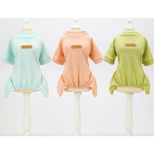 Pet Clothes Dog Stripe Home Clothes Chiuhahua Jumpsuits Dog Clothes for Small Dogs Teddy Four Legged Clothing