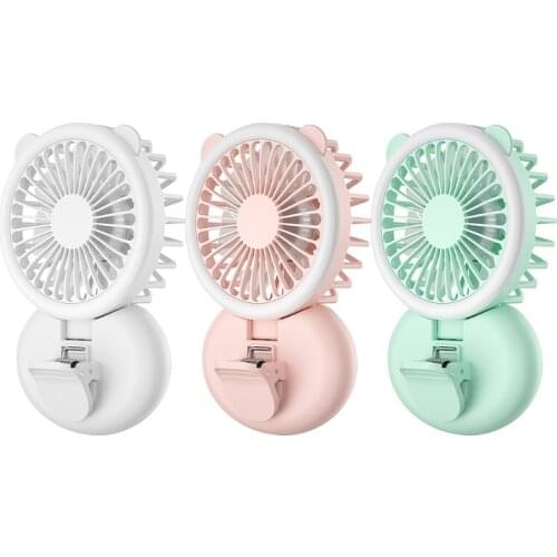 Portable Handheld Simple Fill Light Clip Fan Multifunction USB Charging Mini Fan Mobile Selfie Fill Lamp 3 Level Adjustable