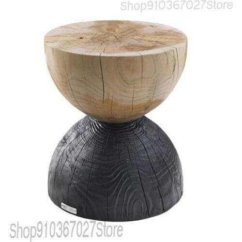 Simple Solid Wood Side Wooden Pile Stool Shoe Replacement Stool Creative Sofa Bedside Table Wooden Pier Homestay Furniture