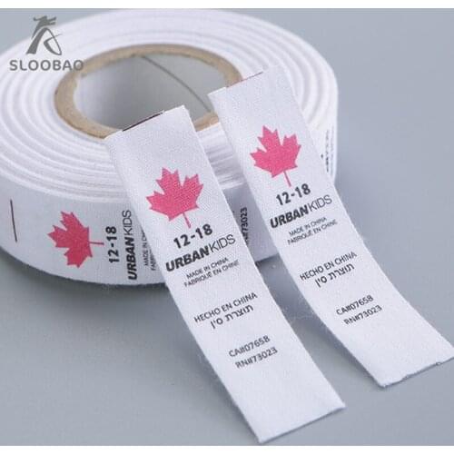 Customized garment labels clothing labels/printed cotton label/Trademark manufacture woven &printed tags Free Shipping