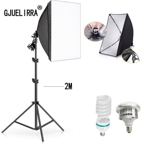 GJUELIRRA Photography Softbox Lighting Kits 50x70CM Professional Continuous Light System Soft Box for Photo Studio Equipment