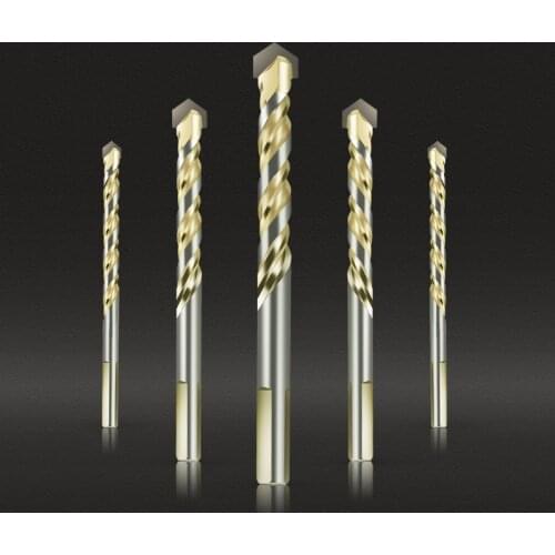 5PCS Threaded Triangle Tungsten Steel Wall Tile Concrete Drilling Bit Household Marble Overlord Drill Hand Electric Twist Drill