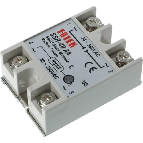 Solid State Relay Module SSR-40AA 40A 250V 80-250V DC Input 24-380VAC Output