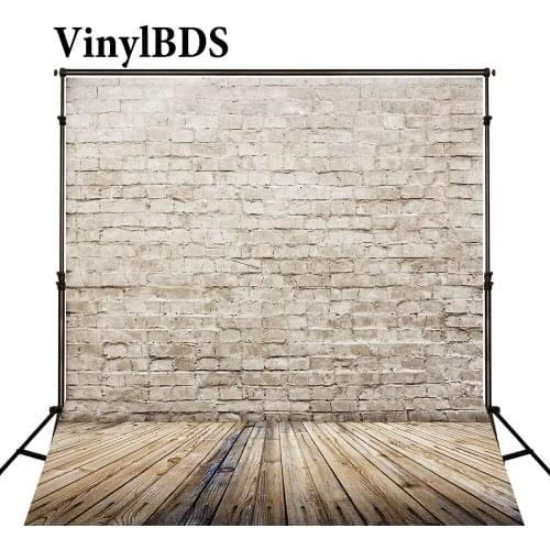 VinylBDS Newborn Baby Backgrounds Fotografia White Brick Wall Fundo Fotografico Madeira Wood Floor Backdrops For Photo Studio