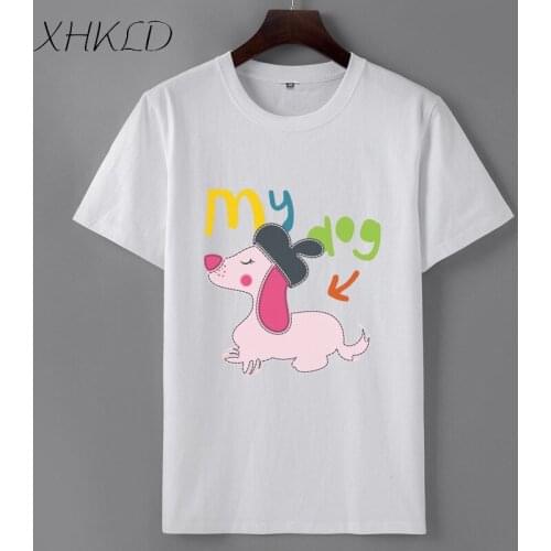 XHKLD 2018 Summer Fashion Print T-Shirt Tops Cartoon Tshirt White Cotton Harajuku mens Short Sleeve Tees camisetas hombre