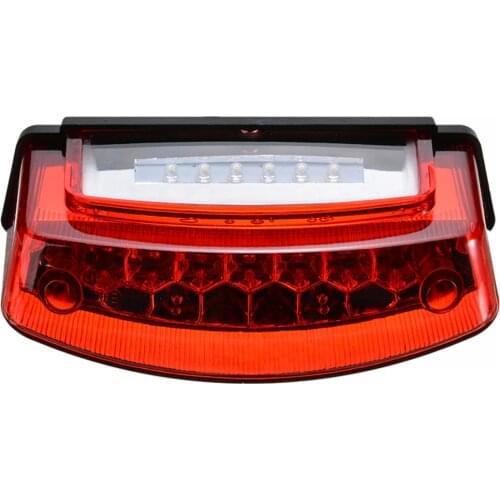 1pc 12V 21 LED Motorcycle White License Plate Light Red Tail Rear Lights Brake Stop Lamp 3 Wire Universal Plate Light