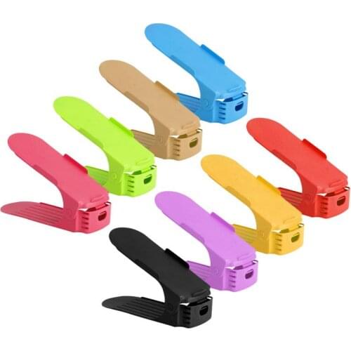 1PCS Practical Storage Shoe Organizer Double Shoebox Rack Adjustable Space Saving Range Shoe Shelf Slot Save Space Shoe Organize