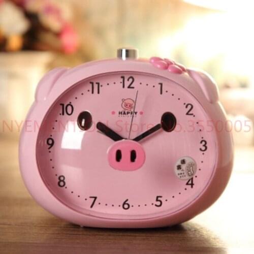 20 pieces pig Night Light Alarm Clock Mute Lovely Children Talking Cartoon Student Bedroom Bedside Alarm Clock