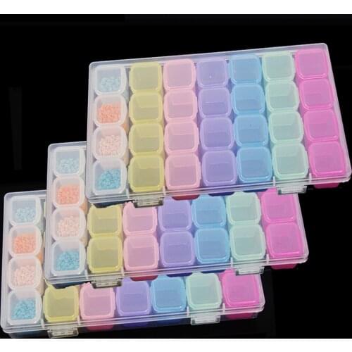 3pack 84grids Storge Box With Stickers For 5D Diamond Painting Embroidery Accessories Jelwery Medcine Box Container Tool Kits