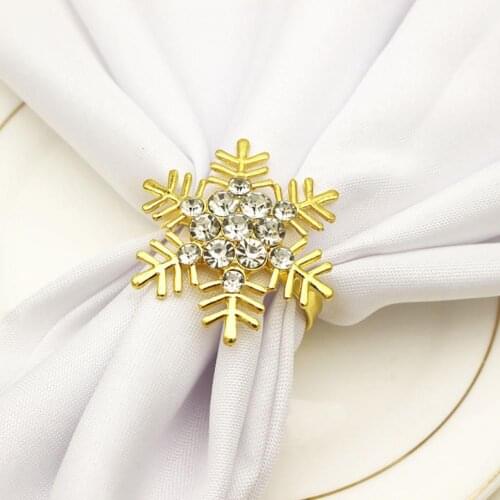 6Pcs 6 Pcs Christmas Snowflake Shaped Napkin Rings Dinning Table Setting Christmas Snowflake Napkin Button Napkin Buckles