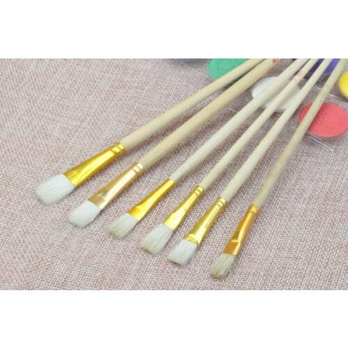 8Pcs/Set wool hair T P S brush pen craft ceramic painting special brush Art Supplies Student Stationery Painting Materials