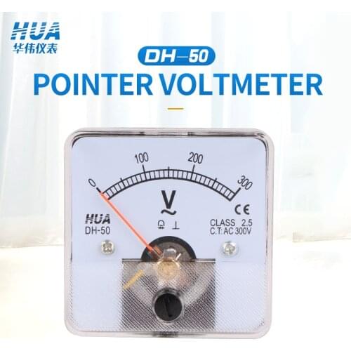 DH-50 AC Analog Voltmeter 5V 10V 15V 20V 30V 50V 100V 150V 200V 250V 300V 400V 450V 500V 600V voltage meter