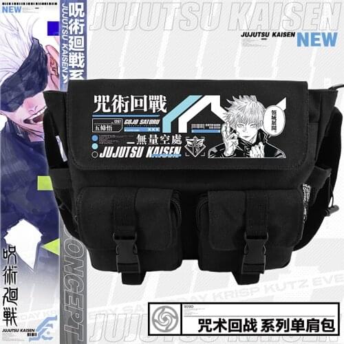 Anime Jujutsu Kaisen Gojo Satoru Fushiguro Megumi Yuji Itadori Satchel Shoulder Bag Fashion Schoolbag Messenger Bag Cosplay