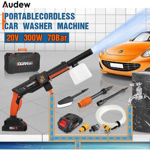 GUANXIN 20V Auto Portable High Pressure Washer Machine Power Washer Cordless Washer Gun With Foam Generator Nozzle Water Pump