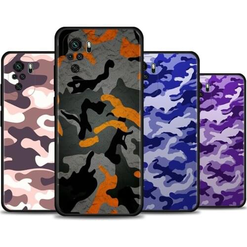 Case for Redmi Note 10 Pro Max 9 8 8T 7 Cover For Redmi K40 Pro Plus 9 Power 9A 9C 9T 8A Funda Camouflage Pattern Camo Capa