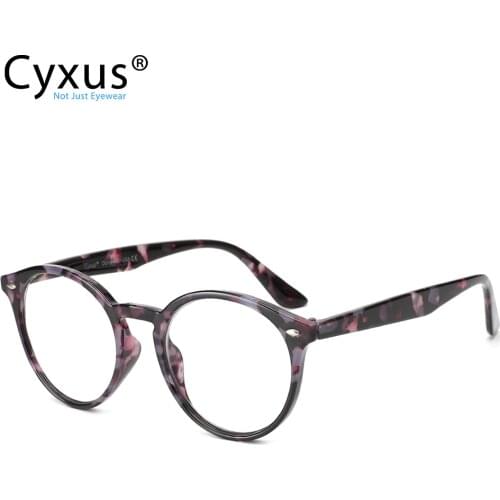 Cyxus Designer Trendy Anti Blue Light Reading Glasses Floral Frame Transparent Lens Unisex Eyewear 2067
