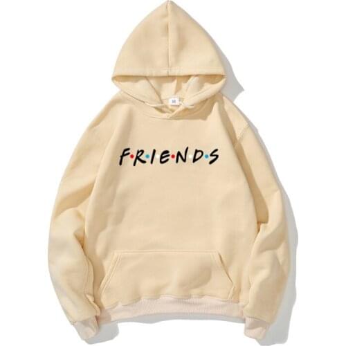FRIENDS Hoodies Mens Women Casual Letter Print Plus Size Oversized Sweatshirt Female Fashion Hooded Pullovers Moletom Sudaderas