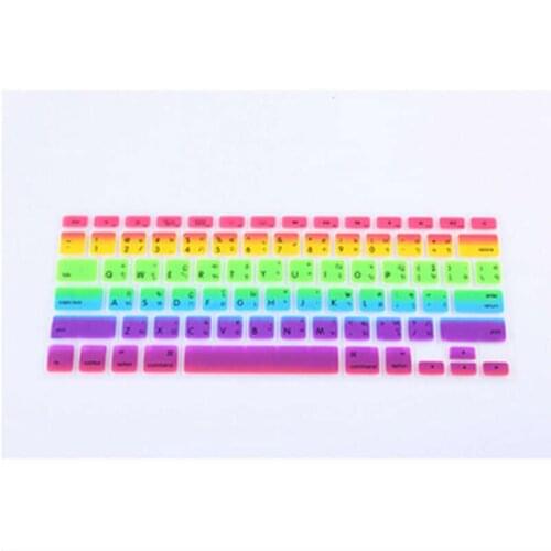 Cool Rainbow Thai Keyboard Film protector for Macbook Air Pro Retina 13 15 17 Laptop Skin Covers 100pcs for Mac book 13 15 Gel