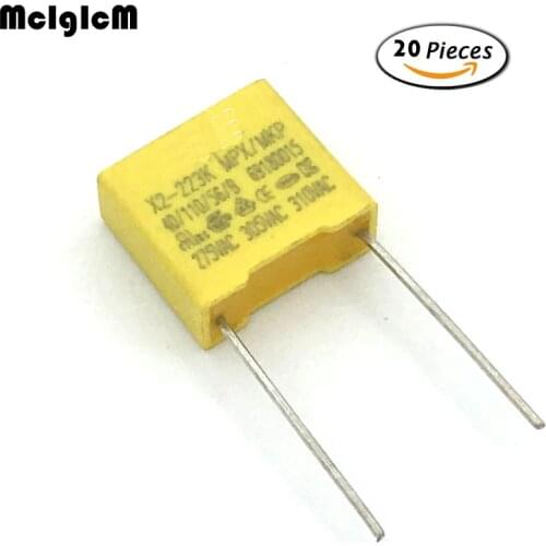 MCIGICM 20pcs capacitor X2 capacitor 275VAC X2 Polypropylene film capacitor 0.022uF 22nF Pitch 10mm