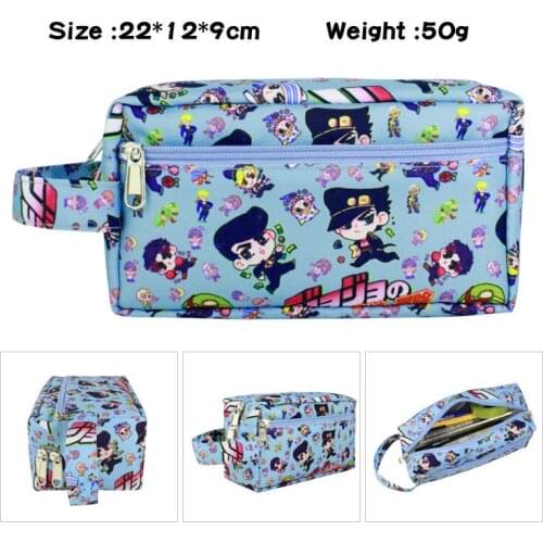 JoJos Bizarre Adventure anime cartoon cosmetic bag stationery box multifunctional double-layer zipper student pencil case