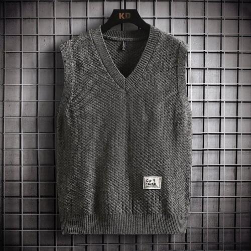 2021 autumn and winter new vest sweater mens knit sweater V-neck pullover sweater