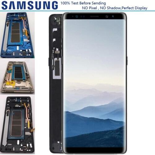 NEW AMOLED 6.3'' 2960*1440 lcd Replacement with frame For Samsung Note 8 Lcd Display Touch Screen Digitizer Note8 N950 N950F