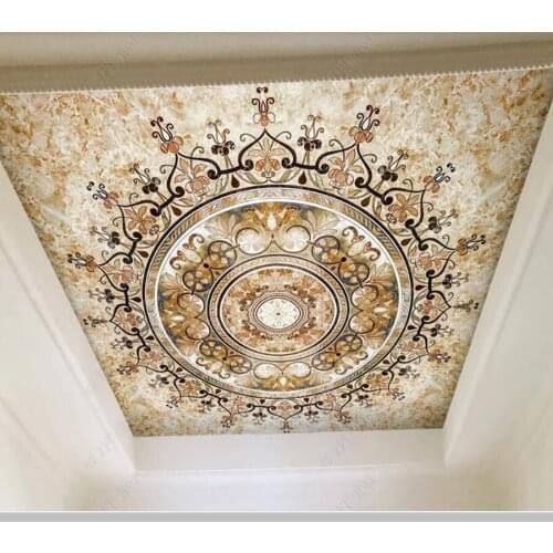 Papel de parede European pattern palace style ceiling wallpaper,living room TV wall bedroom wall papers home decor kitchen mural