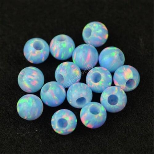 Supplier opal 78 colors 5mm round opal beads with half drilled large hole used in body piercing jewelry a lot of inventory