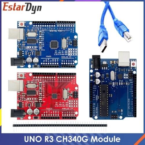 UNO R3 Development Board ATmega328P CH340 CH340G For Arduino UNO R3 With Straight Pin Header with Cable
