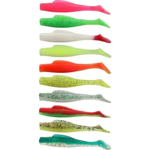 1Pcs Floating Jig Wobblers Fishing Lures 85mm 5g Artificial Double colors Silicone Soft Baits T tail Swimbait Minnow Lure
