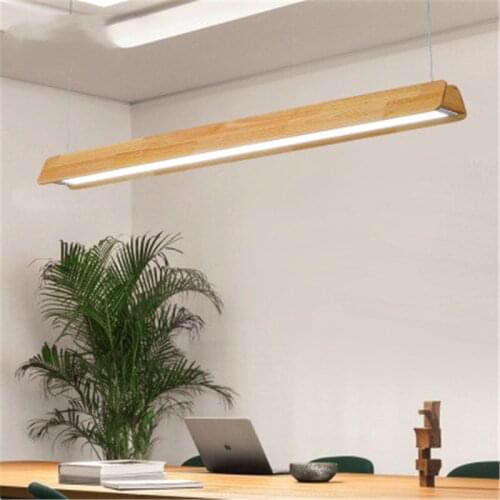 Solid Wood Led Pendant Lamps Creative Log Living Room Restaurant Clothing Shop Decro Suspension Lamp Fixtures