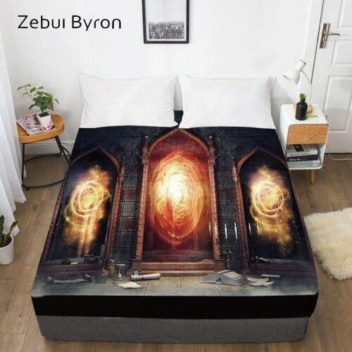 Fitted Sheet 150/180/200/160x200cm,3D HD Digital Print Custom Bed Sheet With Elastic,Mattress Cover magic mirrors,drop ship