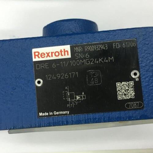 Rexroth Proportional reducing valve MNR: R900932943 DRE 6-11/100MG24KM DRE6-1X/100MG24K4M Hydraulic valve