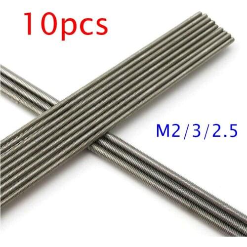 10PCS M2/M2.5/M3/M4 Threaded Rod 2/2.5/3/4mm Length 250mm Full Thread Stainless Steel Rod For DIY Model Spare Parts