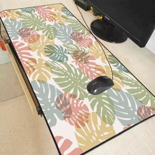 XGZ Watercolor Leaves 900x40mm/700x300mm/600x300mm Rubber Large Speed Mouse Pad Computer Game Tablet Mousepad with Edge Locking