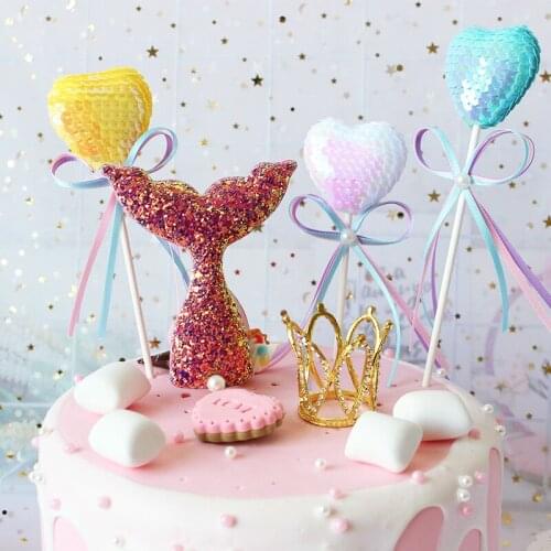 Mermaid-themed Party Decoration Birthday Cake Topper Baby Boys Girls Favorite Mermaid Party Event Supplies Birthday Cake Topper