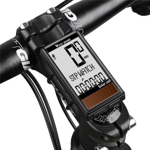Solar Energy Stopwatch Bicycle Computer Odometer Backlight Clock Speedometer Cycle Computer