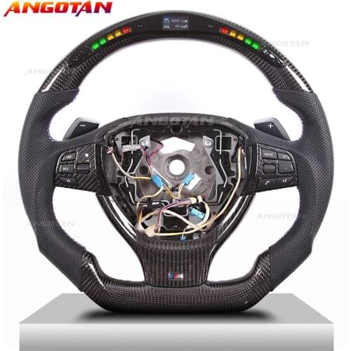 Sports Steering Wheel Fit For BMW M3M5 Series X1 X2 X3 X4 X5 X6 Carbon Fiber LED Perforated Leather