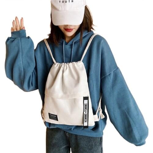 Women Shoulder Bags Style Solid Color Letter Pattern Bag Drawing Straps Closure Adjustable Strap Wild Fashion Outdoor Backpack