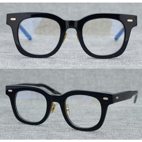 High Quality Thick And Solid Acetate Eyeglasses Original Japan Handmade Quality The British Royal Family Glasses Titanium Nose
