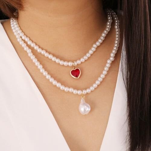 YADA Trendy Pearl Bead Presents&Necklace For Women Cute Double Layer Chain Necklaces Statement Bijoux Femme Necklace SE210012