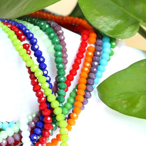 ZHUB 140Pcs 3mm Mixed Porcelain Faceted Glass Beads Crystal Rondelle Spacer Beads For Jewelry Making Accessories Free Shipping