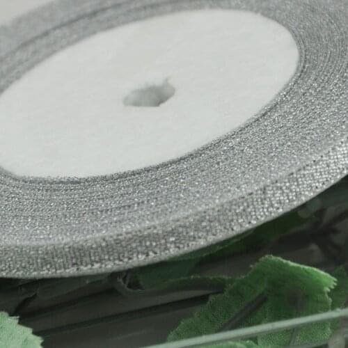 1rolls 22meter Silver width glitter ribbon gift packing belt wedding party Christmas embellishment ribbon sewing accessories