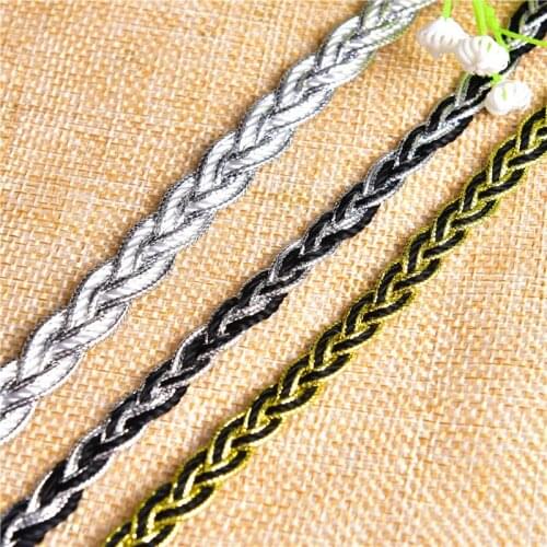 2yards/lot Beaded Lace Ribbon Manual braided tape Trim Fabric DIY Embroidered banding collar Decoration lace Net Cord For Sewing