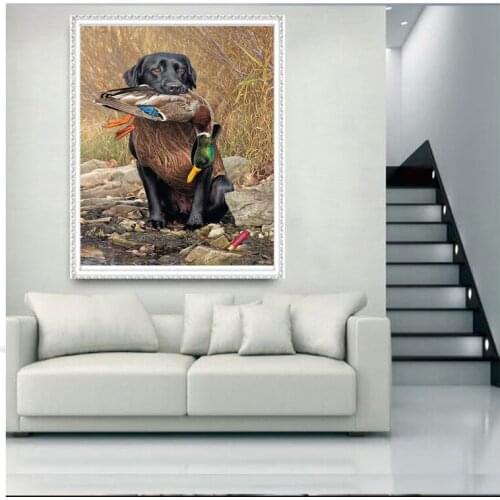3D Diamond Embroidery Dog hunt 5D Diamond Painting duck Full square Round Drill Rhinestone Mosaic DIY Handmade Wall Arts FG1104