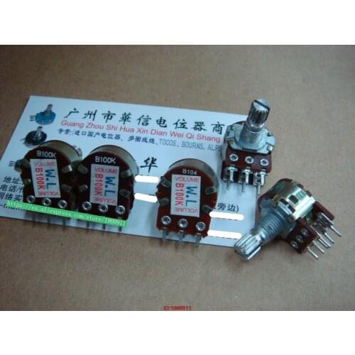5pcs/lot WL 148 with a midpoint double potentiometer B100K handle 15MM flowers