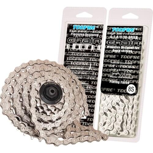 8 9 10 11 12 Speed MTB Bike Chain Road Bike Electroplated Silver Chain Road Bicycle Chains 116L Bike Parts Bicycle Accessories