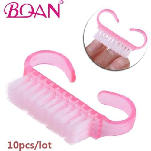 BQAN 10pcs Nail Art Handy Plastic Cleaning Brush Nail Care Dust Clean Handle Scrubbing Brush Tool File Manicure Pedicure Brushes