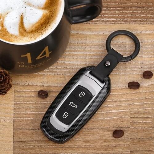 Carbon fiber Alloy Key Holder Cover Case Shell Chain For Geely Emgrand X7 EmgrarandX7 SUV EX7 GT GC9 borui GE Atlas Boyue
